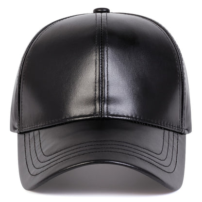 1pc Men's PU Leather Baseball Cap For Autumn And Winter
