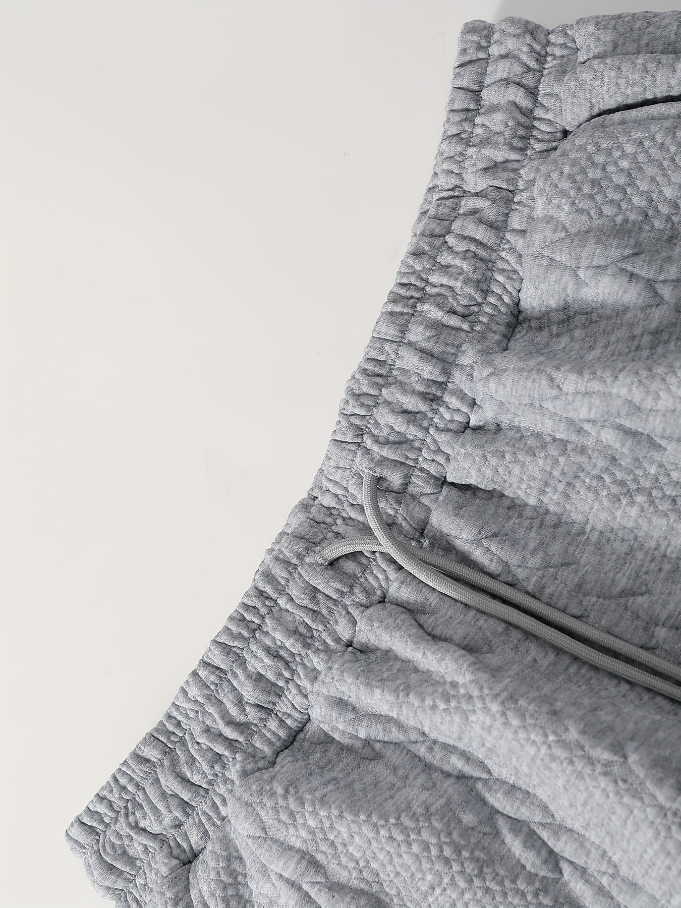 Men'S Casual Short Sleeve T-Shirt and Shorts Set - Knit, Light Gray, Two-Piece, All-Season Comfort, Drawstring Waist, Casual Style, Allseason Comfortwear | Casual Style Set | Knit Texture, Thick