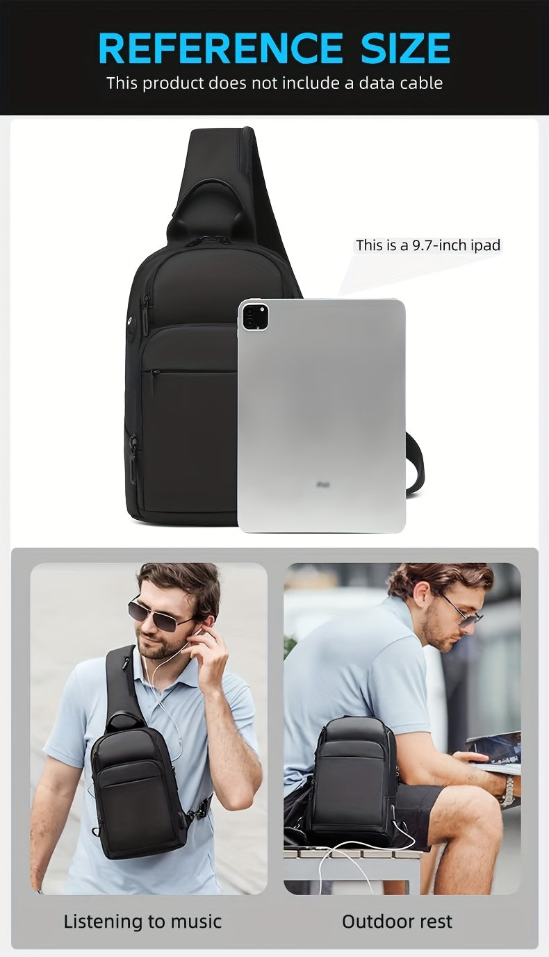 1pc Men's Fashion Crossbody Bag, Oxford Cloth Multifunctional Shoulder Bag