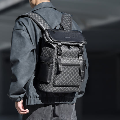 Men'S Stylish Black Backpack with Shark Graphic - Lightweight, Large Capacity, Multi-Functional Shoulder Bag for Travel, Commuting, School - Durable PVC Material, Sports & Fitness Design, Backpack for Travel