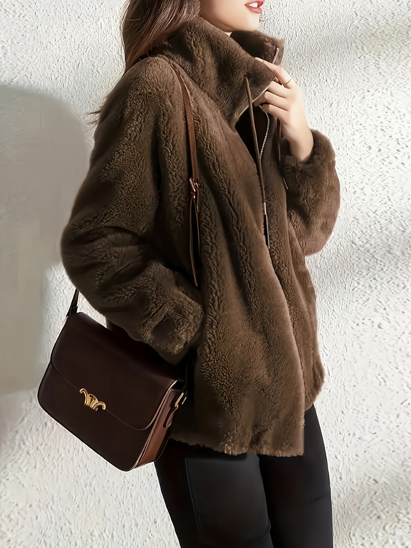 Plus Size - New Women'S Fleece Jacket, Winter Cardigan Sweatshirt, Thick And Warm Double-Sided Coral Fleece, Loose And Stylish Outerwear.