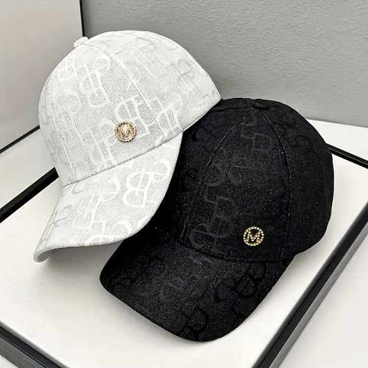Women'S Adjustable Baseball Cap - Lightweight, Embroidered Jacquard Design, Sun Hat for Spring & Summer, Casual Fashion Trend, Daily Use, Holiday Theme, Adjustable Size