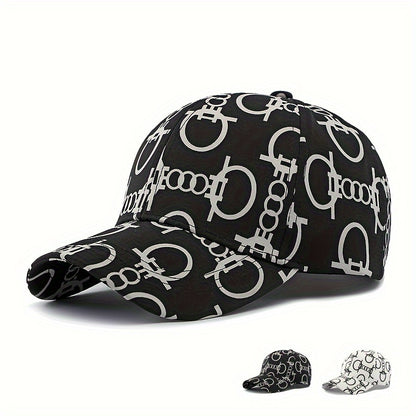 Men'S & Women'S Breathable Baseball Cap - Adjustable, Stylish Black with White Skull & Crossbones Print, Perfect for Spring & Summer, Casual Headwear | Skull Print Cap | Breathable Fabric