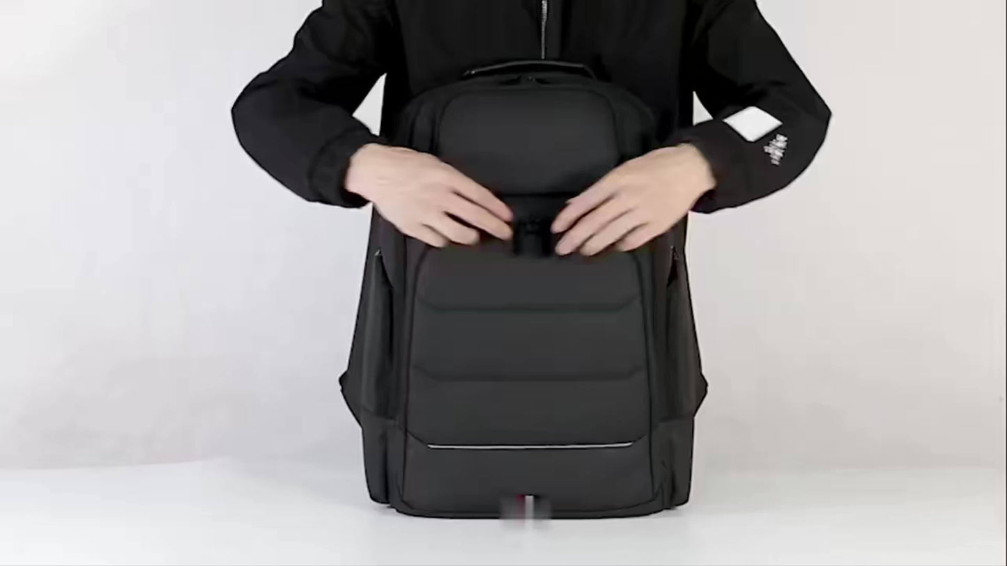 FENRUIEN Men'S Large Capacity Expandable Backpack with USB Charging, 39.62cm Laptop Bag, Durable Oxford Fabric, Multiple Compartments for Travel and Business Use, Travel Backpack | Minimalist Backpack | Durable Zippers, Lapto