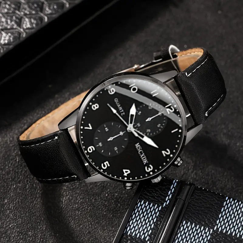 5pcs men&women&apos;s Watch Set - Stylish Casual Quartz Wristwatch, Necklace, Bracelet, Ring, and Glasses, Suitable for Women&women