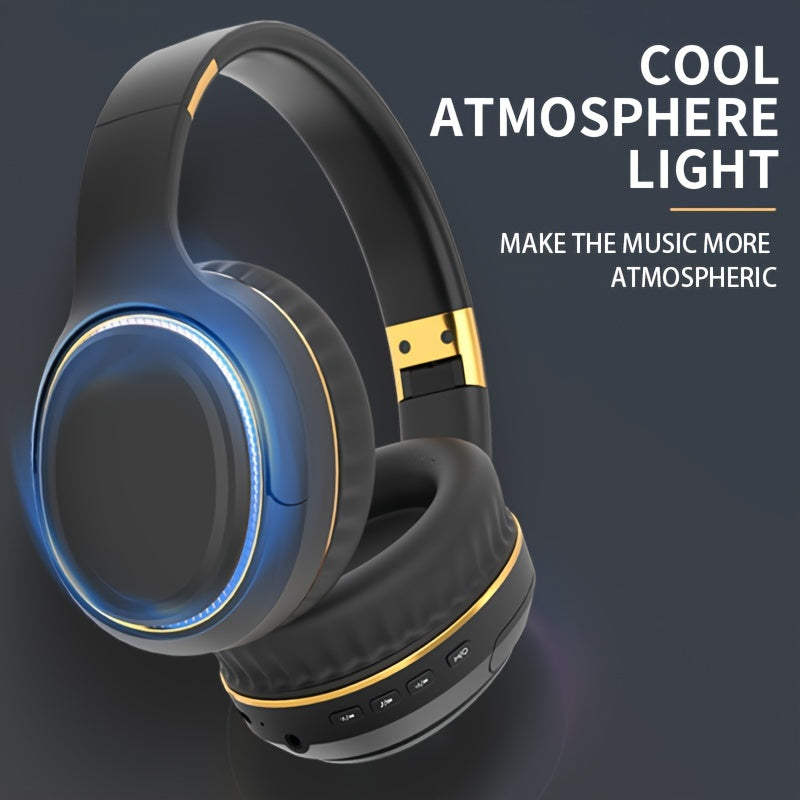 Ultra-large Capacity 400 MAh Wireless Headphones With Ambient Lighting, HIFI Sound Effects, Music All Day Long, 5.3 Chip, Low Latency, High-quality Headphones, Suitable For Travel, Business, Music, Gifts, Work, Phone Calls