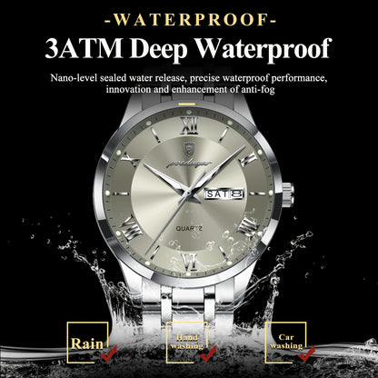 POEDAGAR new trend leisure elegant simple ladies watch new design luminous calendar stainless steel quartz lady wristwatch.