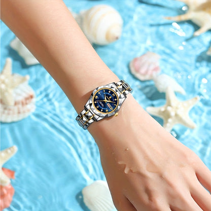 Stainless Steel Women's Luxury Quartz Watch with Date Display, Luminous Hands & High Quality IPX7 - Elegant Casual & Formal Wear, Perfect Gift for Birthdays, Valentine's Day
