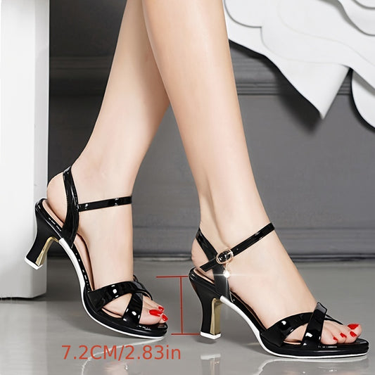 Elegant Women's Summer Sandals - Beige High Heel with Crystal Embellishments, Open Toe Design, Faux Cover Straps & Rubber Sole, Perfect for Stylish Outfits, Chic Party Sandals|Feminine Footwear|Synthetic Cover Sandals, High H