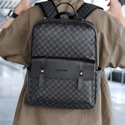Men's Business Casual Commuter Backpack - Multi-Pocket Convertible Shoulder Bag with Suitcase Attachment, Sleek Minimalist Design for Work Travel & Daily Use, Travel Bag