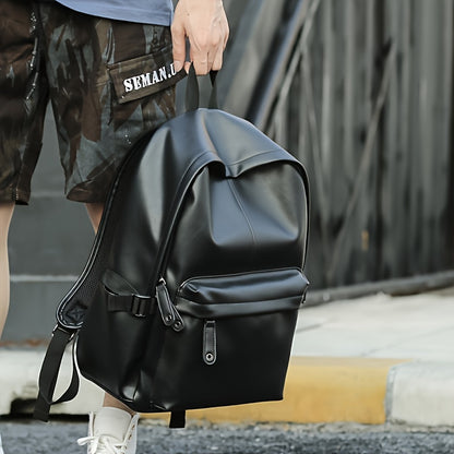 PU Men's Casual Backpack, Outdoor Travel Backpack Student School Bag