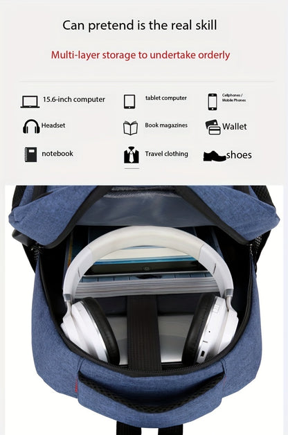 Large Capacity Reflective Oxford Cloth Backpack - Durable College & High School Student Bag with Adjustable Straps, Multiple Compartments, and Padded Laptop Area for Daily Commute & Business Use, Business Backpack | Sporty De