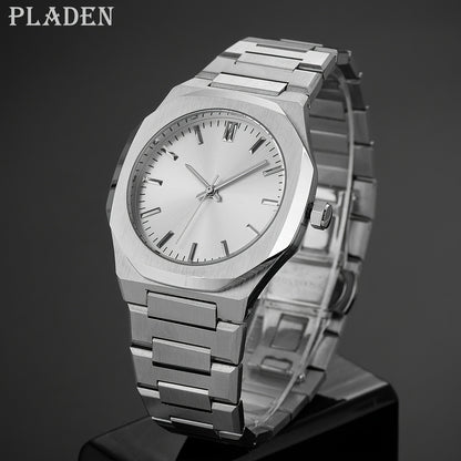 PLADEN Fashion Brand High-end Solid Stainless Steel Ultra-thin Simple Business Men'S Women'S Watch