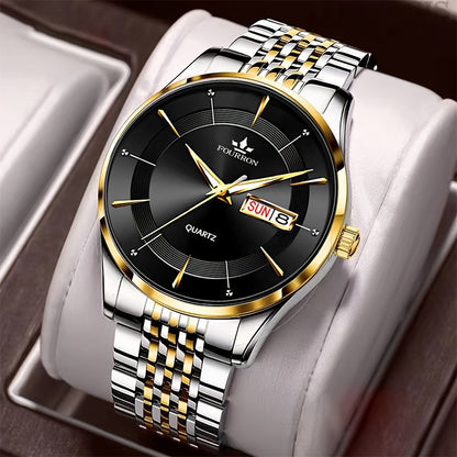 A New Stainless Steel Men's Quartz Watch With A Calendar And Luminous Function, A Fashionable Wristwatch, A Gift For Relatives And Friends' Birthdays Or Holidays, A Brand With An Electronic Movement, A Fully Automatic Busines