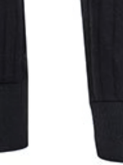 Men'S Casual Polyester Sweater, Solid Color, High Neck Quarter Zip, Long-Sleeved Pullover, Regular Fit, 100% Polyester Knit Fabric, 230g/m² - Fall/Winter Essential