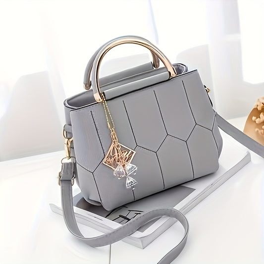 Women's Elegant Quilted Crossbody Shoulder Bag - Adjustable Strap & Golden-Tone Hardware, Dark Green & Golden-Tone Handbag with Zipper Closure, Versatile for Casual & Formal Occasions, Everyday Accessory, Chic Accessory, Refi