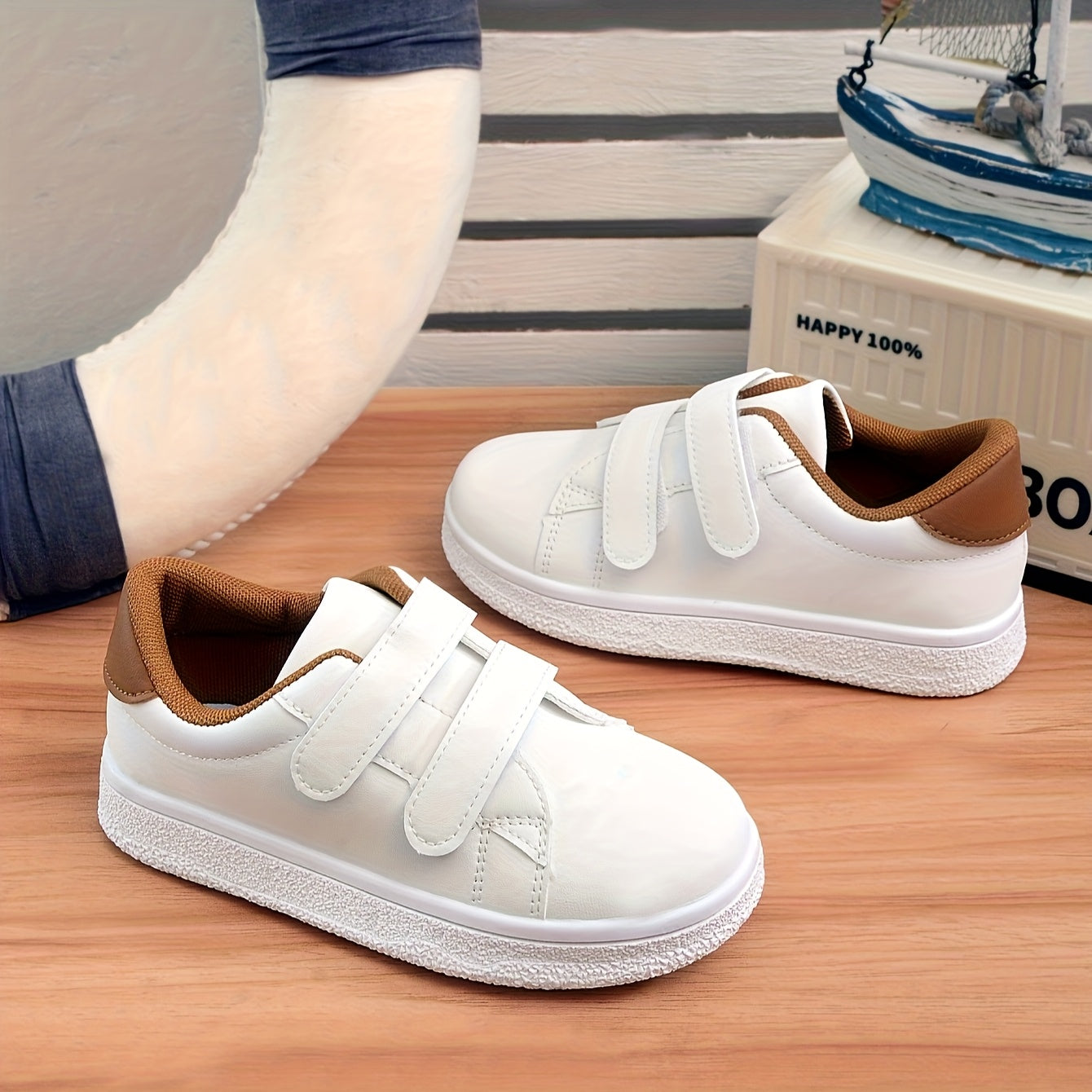 1 Pair Youngsters' Low-Top Casual Sneakers - Breathable Faux Cover with Closure, Lightweight TPR Sole for Boys & Girls - Spring/Fall Outdoor School & Daily Wear Shoes, Youngsters Sneakers, Everyday Youngsters Footwear, Stylis