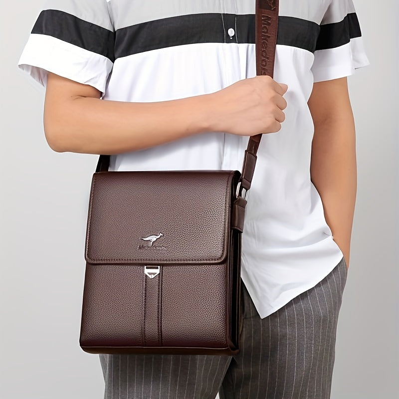 [Compact Size] Men's Crossbody Bag, Trendy Business Briefcase, Shoulder Messenger Bag for Travel and Work, Professional Document Carrier | Minimalist Briefcase | Secure Zip Closure