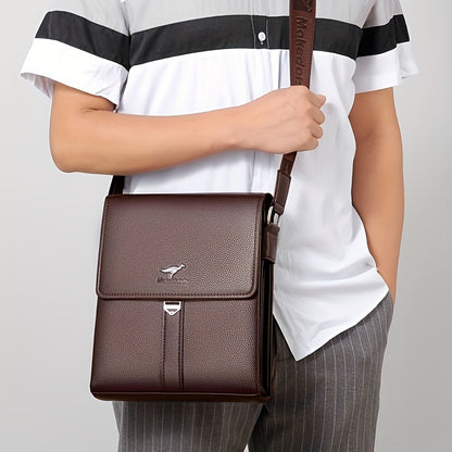[Compact Size] Men's Crossbody Bag, Trendy Business Briefcase, Shoulder Messenger Bag for Travel and Work, Professional Document Carrier | Minimalist Briefcase | Secure Zip Closure
