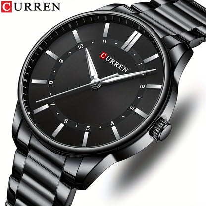 CURREN Men's Watch Gift Stainless Steel Band Simple Business Casual Watch