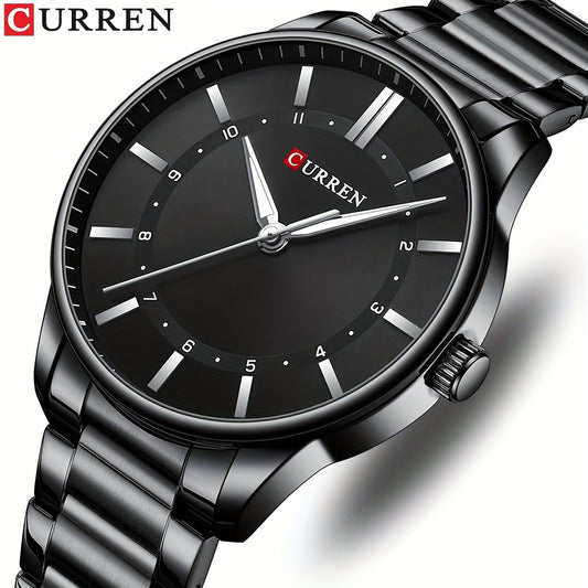 CURREN Men's Watch Gift Stainless Steel Band Simple Business Casual Watch