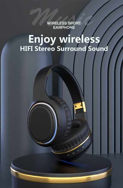 Ultra-large Capacity 400 MAh Wireless Headphones With Ambient Lighting, HIFI Sound Effects, Music All Day Long, 5.3 Chip, Low Latency, High-quality Headphones, Suitable For Travel, Business, Music, Gifts, Work, Phone Calls