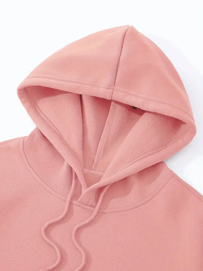 New Autumn and Winter Men's Fleece-Lined Hooded Sweatshirt Set with Print, Long-Sleeve Hoodie and Drawstring Pants for Couples