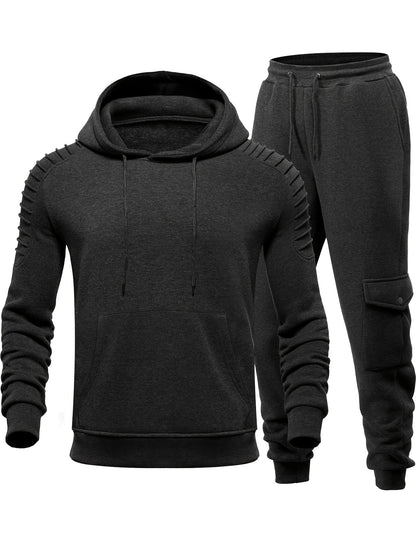Men's Tracksuit 2 Piece Pullover Hoodie Sweatsuit Sets Casual Jogging Athletic Suits With Drawstring