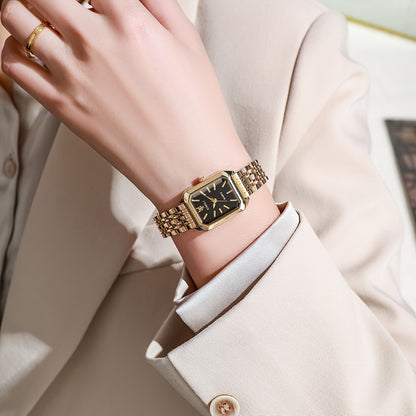 Women's Business Rectangle Quartz Watch Luxury Golden Fashion Analog Wrist Watch For Daily Life