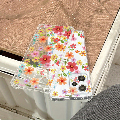 Colorful Flowers and Grasses This high-quality TPU transparent protective case for Motorola MOTO G100 G85 G84 G75 G73 G72 G60 G55 G42 G34 G9 G8 G7 G6 MOTO E32 E20 E13 all-inclusive soft protective cover MOTO EDGE 50 40 30 Sim