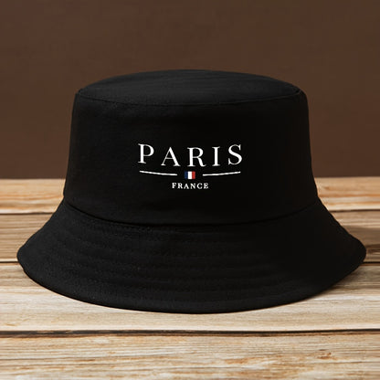 Unisex Casual Stylish Letter PARIS Pattern Fisherman's Hat, Fashionable Trucker Cap with Adjustable Brim for Men and Women, Suitable for Spring/Summer Outdoor Sports Camping Fishing, Perfect Gift for Family and Friends