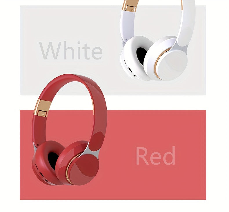 1pc Retro Style Wireless Headphones with HiFi Sound, Foldable & Portable Design, Built-in Radio, Condenser Mic, Button Control, Compatible with Cellphones, Ideal for Gaming, Exercise, Home Use - 5.3 Chip, Type-C Charging, Non