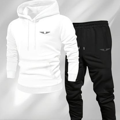 Men'S Casual Fleece-Lined Hoodie - "Sonic" Graphic Print, Loose Fit, Long Sleeve Pullover with Kangaroo Pocket, Black, Fall/Winter Streetwear, Casual Wear Hoodie|Graphic Print Hoodie|Fleece Lined Interior, Sweater Hoodie