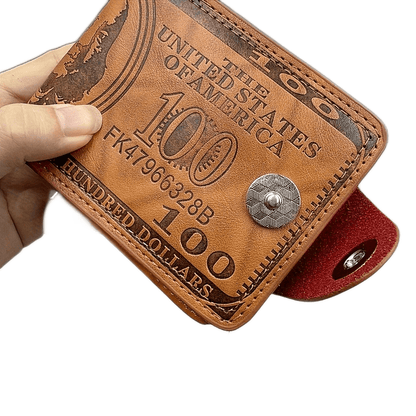 Men's Dollar Bill Print PU Leather Wallet, Street Style Fashion Accessory with Snap Closure