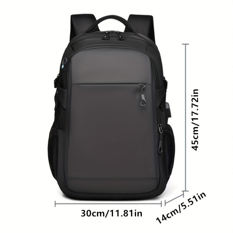 Men's Stylish Black Backpack - Multifunctional Business Laptop Bag with Adjustable Straps, Travel Compartments & Mesh Bottom for Daily Commute, Outdoor Adventures & Work, Business Backpack | Stylish Backpack | Secure Compartm