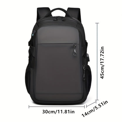 Men's Stylish Black Backpack - Multifunctional Business Laptop Bag with Adjustable Straps, Travel Compartments & Mesh Bottom for Daily Commute, Outdoor Adventures & Work, Business Backpack | Stylish Backpack | Secure Compartm