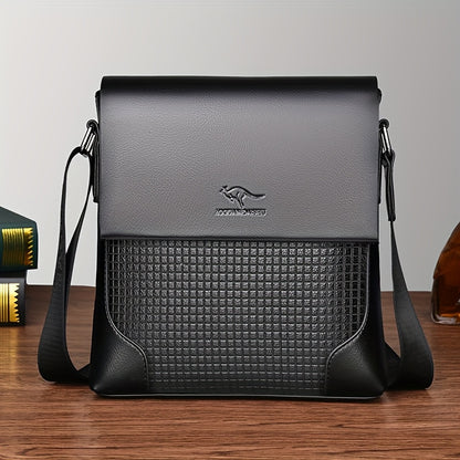 Men'S Stylish Casual Shoulder Crossbody Bag, Small Faux Leather Satchel.