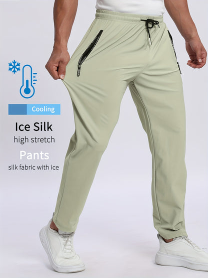 Men's sports trousers that absorb moisture and sweat, keep you dry and breathable, with pockets and drawstrings, zipper details, soft and comfortable soft-touch Men's jogging pants, lightweight and durable sports trousers, cl
