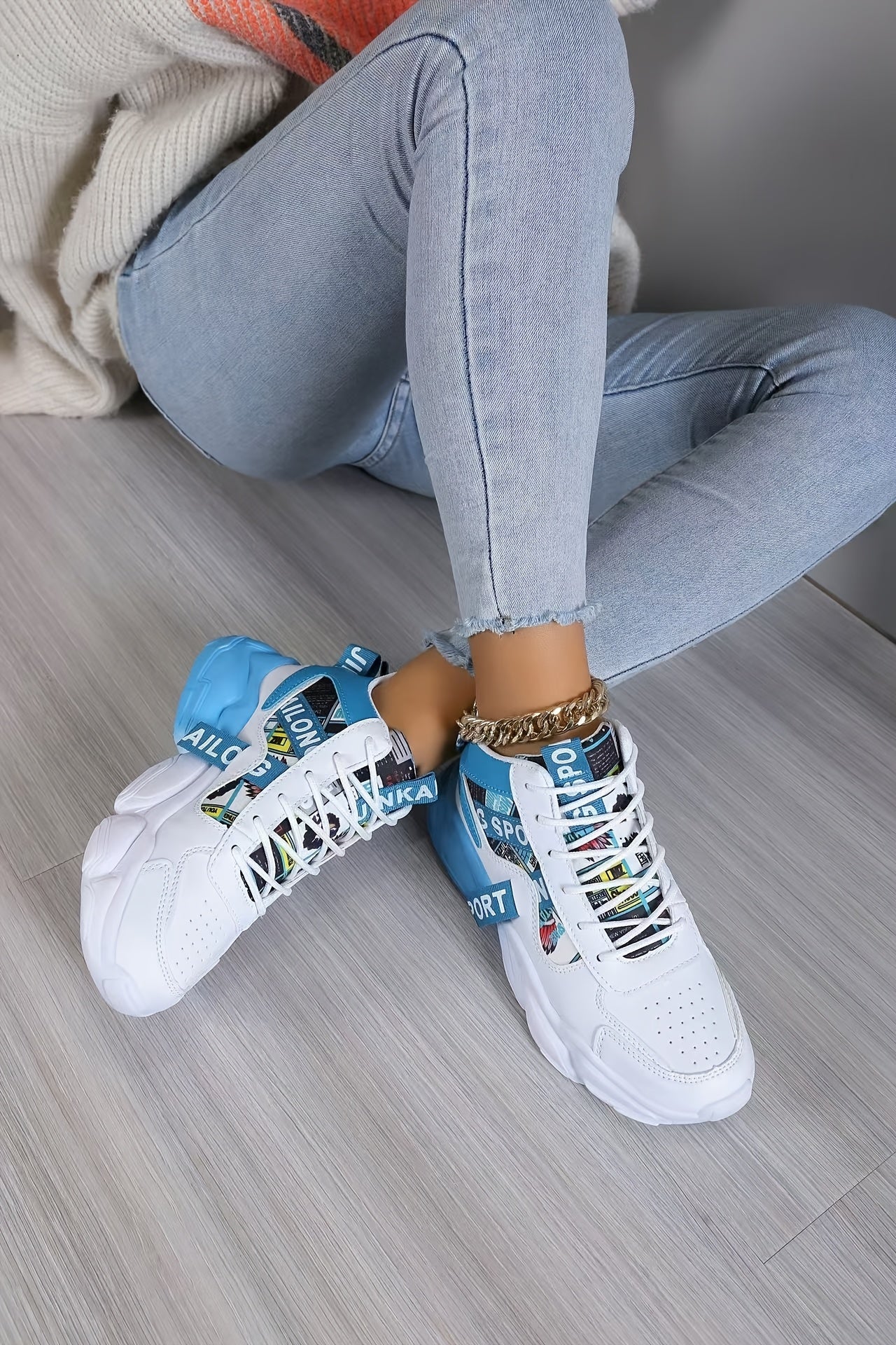 Women's Fashion Thick-Soled Sneakers, Street Style Breathable Casual Shoes for All Seasons