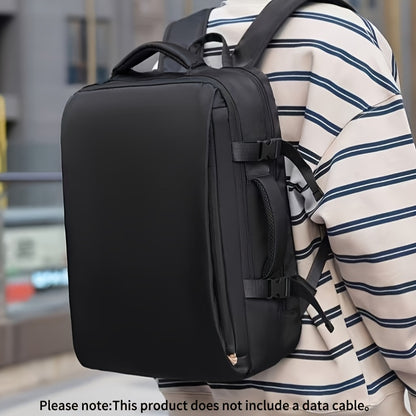 Men's Professional Laptop Backpack - Large Capacity Business Backpack with 39.62cm Laptop Compartment, Heavy-Duty Zipper Closure, Padded Shoulder Straps - Sleek Black Backpack for Office, Travel, Meetings - Durable Carry-On B
