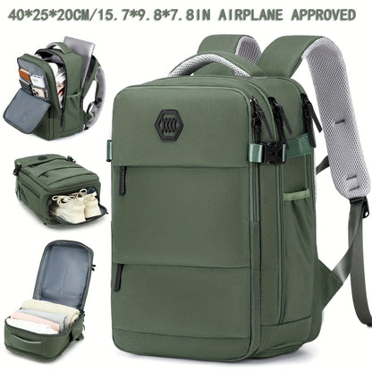 Travel Backpack for Men, Airline-Approved Carry-On Luggage, 15.6-Inch Laptop Business Bag, Weekend Leisure Hiking and Casual Daypack