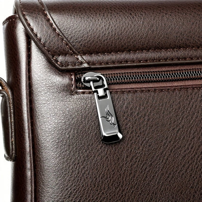 1pc KANDIDER Men's Fashion Crossbody Bag - Brown Vertical Shoulder Satchel with Adjustable Strap, Large Capacity for Business & Casual Travel