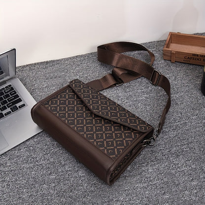 Autumn and Winter New Casual Shoulder Crossbody Bag, Men's Daily Travel Backpack, Flip-Top Casual Phone Storage Pouch