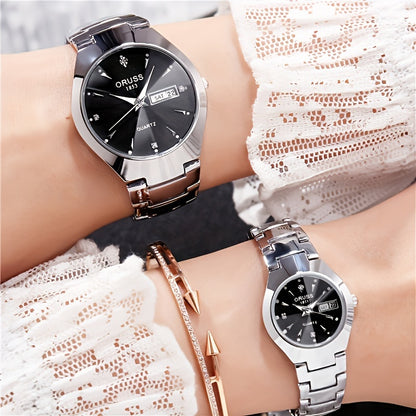2pcs lovers watch personality chic unique trend fashion all durable handsome business sports Men's watch atmospheric delicate small gentle Women's watch