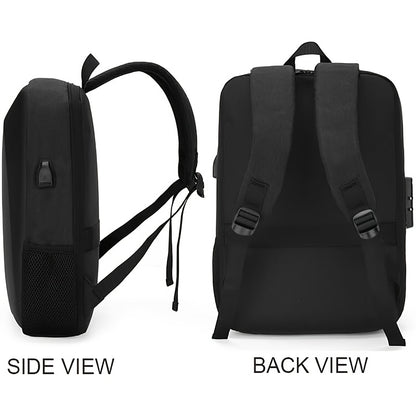 Durable Build, Business Style Laptop Backpack with Anti-Theft Design, Adjustable Shoulder Straps, Multiple Compartments, Zipper Closure & PVC Lining - Black, Secure Laptop Storage | Sleek Backpack Design | Sturdy Zipper Closu