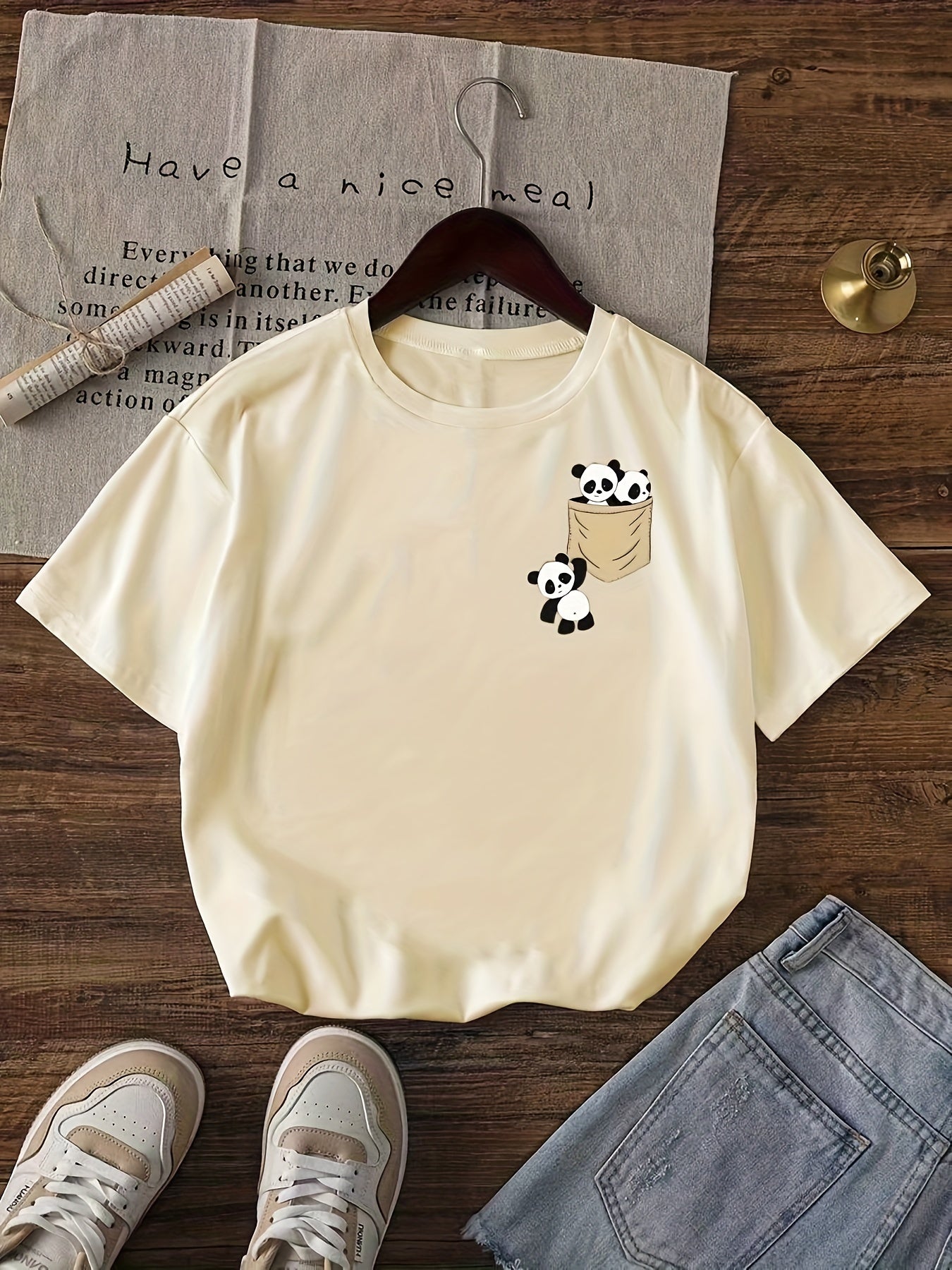 Graphic Print T-shirt, Short Sleeve Crew Neck Casual Top For Summer & Spring, Women'S Clothing