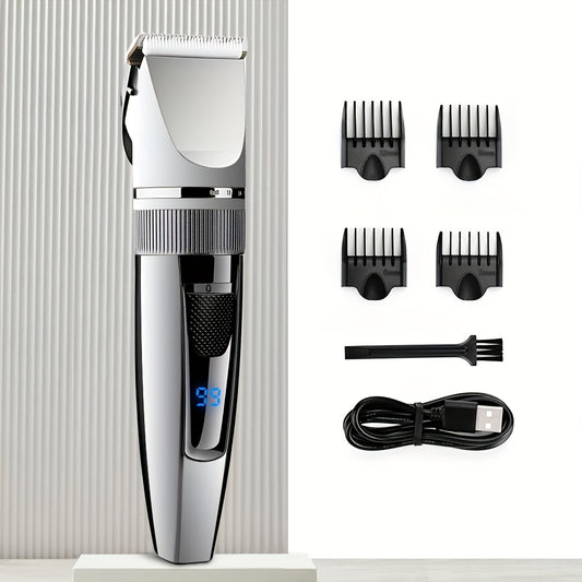 Professional electric hair clipper with cordless USB charging, suitable for hairdressers and stylists, with limited edition comb, Men's boyfriend gift, Father's Day gift