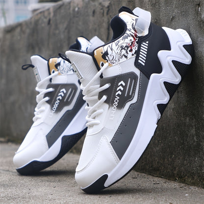Men'S Stylish High-Top Sneakers with "WOD" Logo - Comfortable, Non-Slip Lace-Up Athletic Shoes for Outdoor Activities, All-Season Wear, Casual Sports Style, Rubber Sole, Fabric Upper, Casual Athletic Shoes | Stylish High Top
