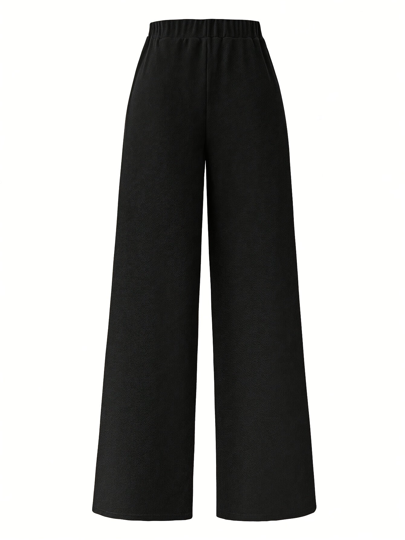 Elegant daily commuting two-piece set for ladies, featuring a color-blocked and pieced-together shirt and wide-leg trousers, suitable for all four seasons and machine washable.
