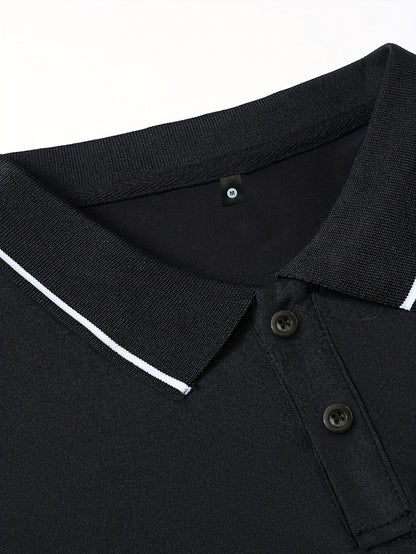 3Pcs Breathable Regular Fit Golf Shirt, Men's Casual V-Neck T-Shirt Short Sleeve For Summer, Men's Clothing